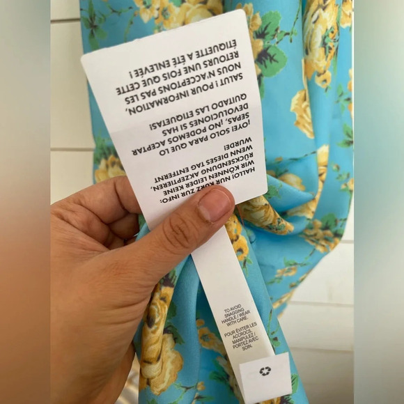 Asos Design Petite Satin Midaxi Dress With Multi Flutter Sleeves In Blue Floral - Picture 8 of 10